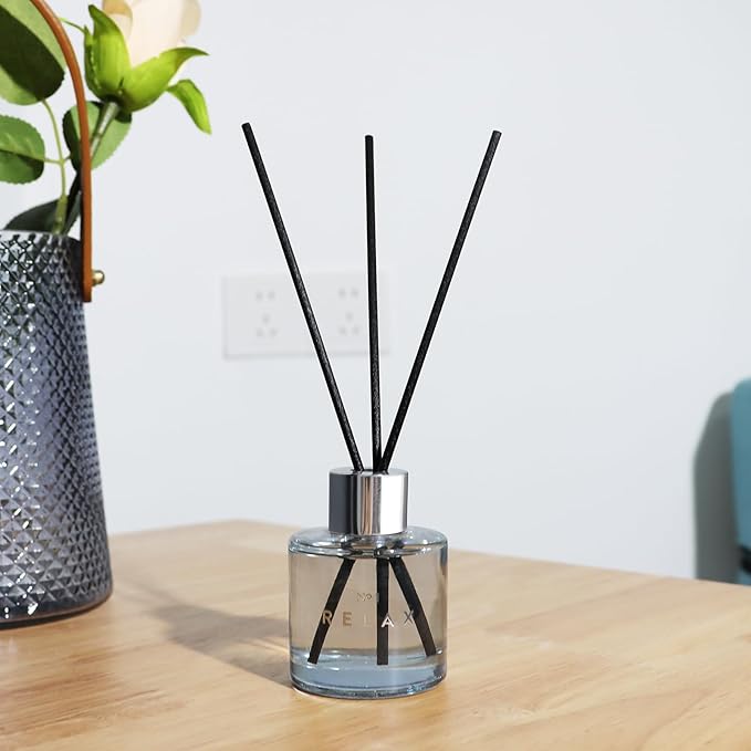 5.07 oz Reed Diffusers with 12 Black Fiber Sticks, 3 Pack Jasmine Apple Lemon Scent Diffusers for Home,Long Lasting Reed Diffuser Set, Up to 90 Days