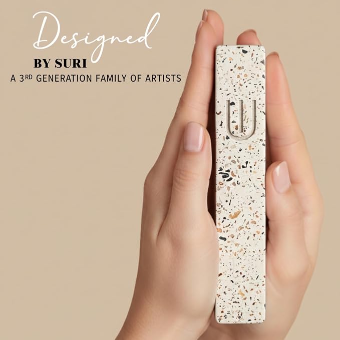 SURI Mezuzah for Door with Scroll – 9 Inch Modern Mezuzah Case with Non Kosher Scroll Included, Fits up to 8” Scroll, Easy Adhesive Installation, Gift Box Included