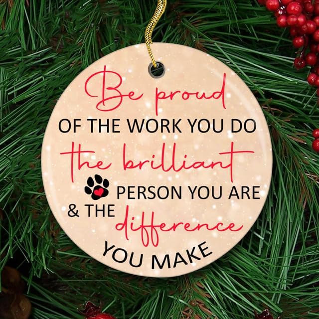 Vet Christmas Ornament 2025-3" Ceramic, Vet Tech Week Appreciation Gifts Bulk for Women Men, Thank You Gift for Veterinarian Dog Cat Grommer Sitter Trainer Kennel Tech Home Décor