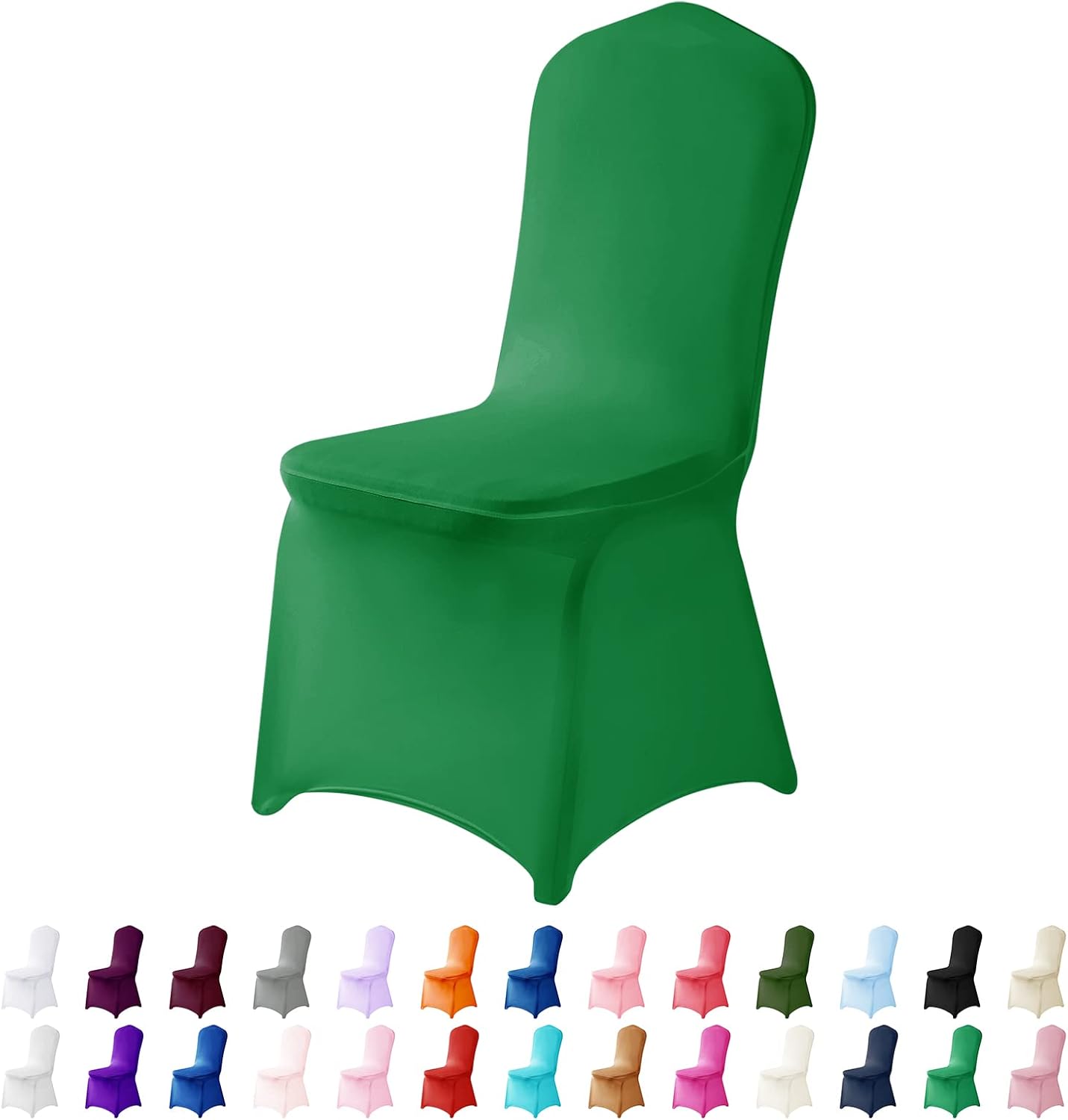 Spandex Chair Covers, 12PCS, Washable Protector for Living Room, Party, Banquet, Wedding, Hotel (Emerald)