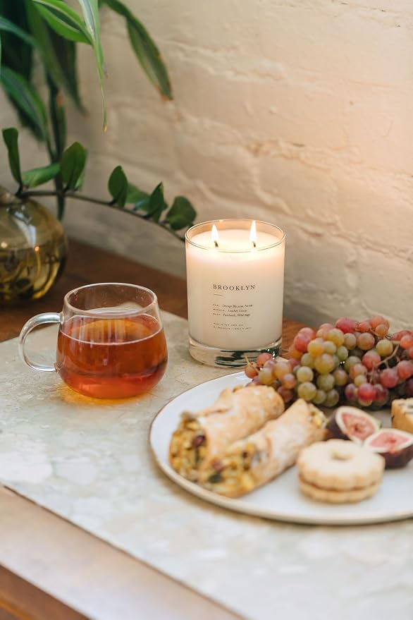 Brooklyn Candle Studio Brooklyn Classic 2 Wick Candle - Luxury Scented Candle, Vegan Soy Wax, Hand Poured in The USA, 70 Hour Slow Burn Time - 13oz