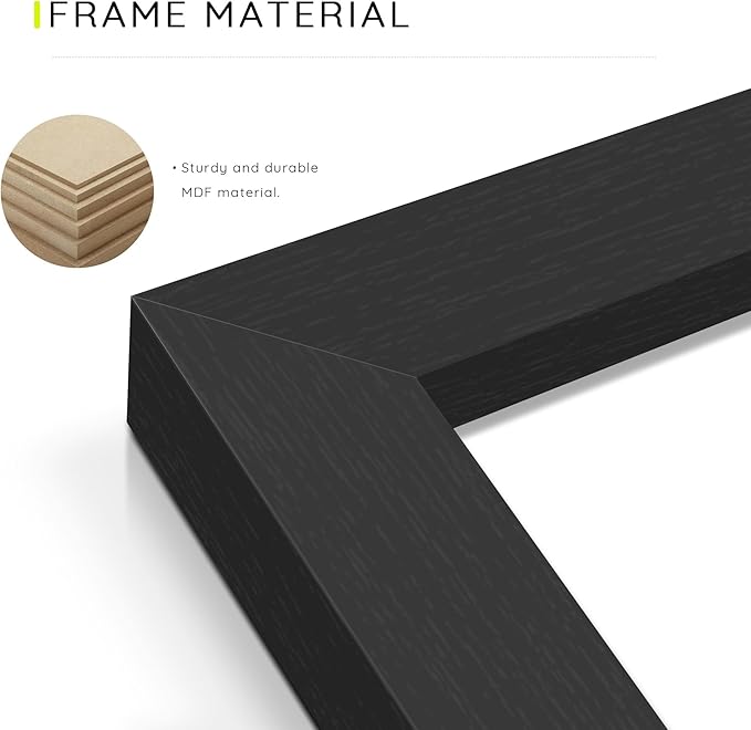 Picrit 8x10 Picture Frame Set of 12, Wall Gallery 8 x 10 Photo Frames without Mat, Multi Photo Display for Home Decor, Black