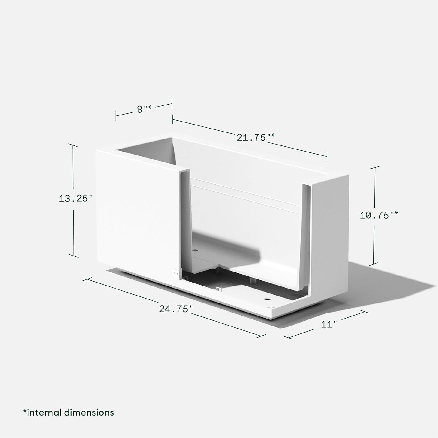 Veradek Block Series Long Box Planter - Large Rectangular Planter for Indoor or Outdoor Patio/Porch | Durable All-Weather Use with Drainage Holes | Modern Décor for Tall Plants, Flowers or Shrubs
