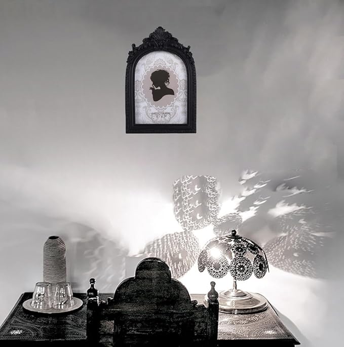 SIKOO Vintage Picture Frame 5x7 Black Gothic Picture Frame Tabletop and Wall Mount Vintage Gothic Decor Ornate Photo Gallery Art