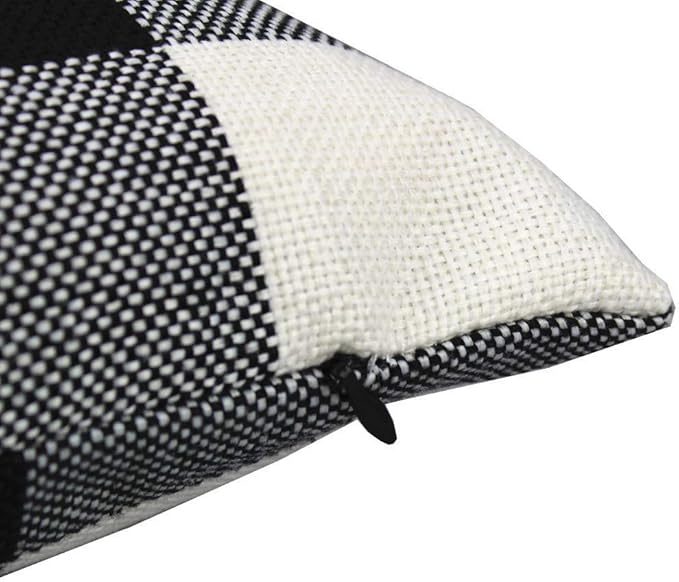 VAKADO 20x20 Farmhouse Black White Buffalo Plaids Decorative Throw Pillow Covers Retro Rustic Boho Check Cushion Cases Home Decor for Porch Couch Sofa Car Outdoor Set of 2