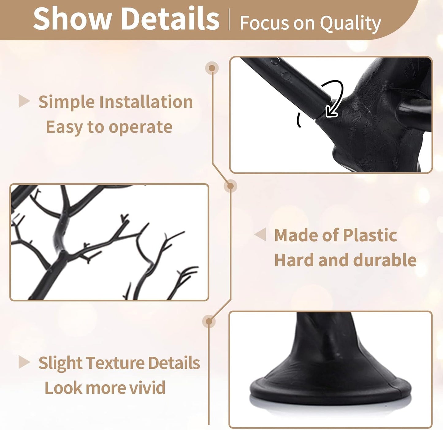 NUPTIO Black Halloween Tree Branch: Artificial 30 inch Tall Manzanita Tree Christmas Centerpiece Wedding Centerpieces for Tables, Decorative Ornament Display Tree for Decoration Weddings (2 Pc)