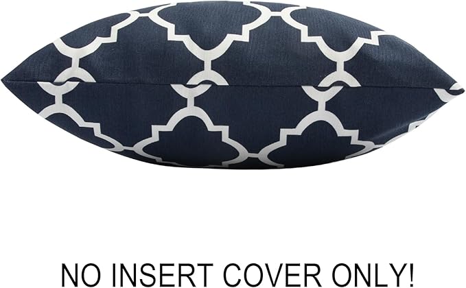 FUNHOME Waterproof Outdoor Throw Pillow Covers Set of 2,Home Decor for Garden Patio Furniture,Couch,Sofa 18 x18 Inch Decorative Pillows Cover Only,NO Insert(Blue Geometry)