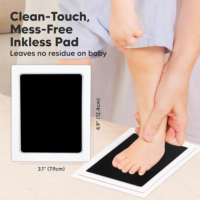 KeaBabies Inkless Hand and Footprint Kit and First 5 Years Baby Memory Book Journal - Ink Pad for Baby Hand and Footprints, 90 Pages Hardcover First Year Keepsake Milestone Book