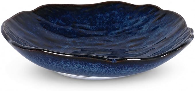 Blue Ceramic Decorative Bowl, Navy Blue Centerpiece Bowl for Coffee Table