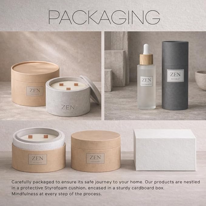 Zen Concrete Candle Lid – Cream Gray Minimalist Home Reusable Jar Plant Pot, Storage – (Cream, Medium, Oud)