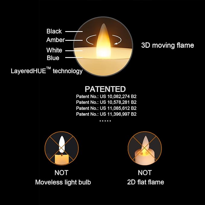 Glass Flameless Pillar Candles Flickering with Remote Timer, Battery Operated LED 3D Moving Flame Real Wax Candles,Remote Included (Champagne)