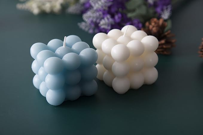 Bubble Candle - Cube Soy Wax Candles, Home Decor Candle, Scented Candle Set 1 Pieces, Home Use and Gifting (Blue) Christmas Gifts