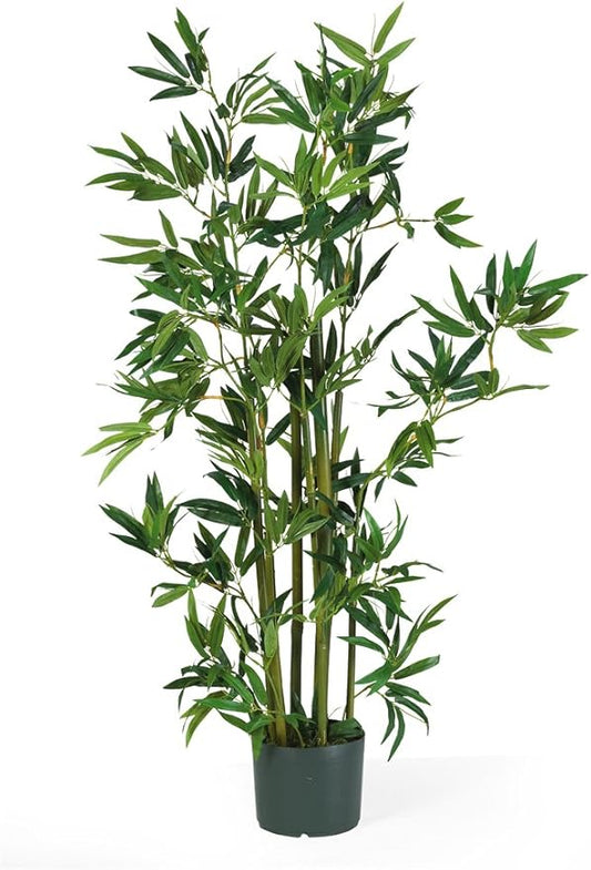 Nearly Natural 4ft Artificial Bamboo Plant Faux Greenery for Indoor Home Office Decor