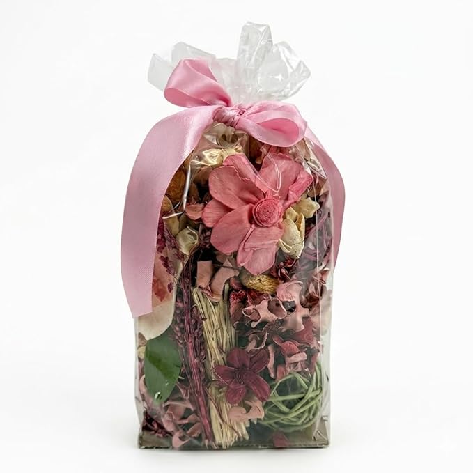 Naturally Potpourri Bag Home Décor | Floral Petals Vase & Bowl Filler Decoration (Hibiscus Pink)