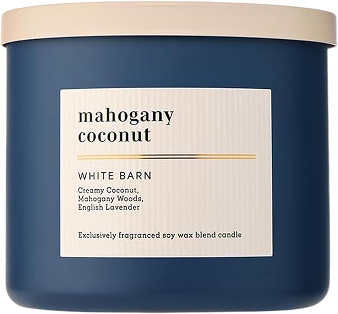 Bath & Body Works 3-Wick Candle, Mahogany Coconut Candle, Strong Throw, Long-Lasting Burn Up to 45 Hours, Exclusively Fragranced Soy Wax Blend, 14.5 oz - 1 Pack