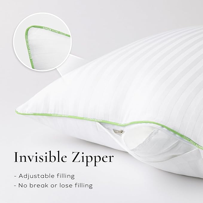 Ashler Home Deco Synthetic Down Pillow Inserts, 14x22 Down Alternative Throw Pillows Insert Sleeping Pillows with 100% Cotton Cover Decorative Pillow Stuffer for Sofa, Couch Bed(Set of 4, White)