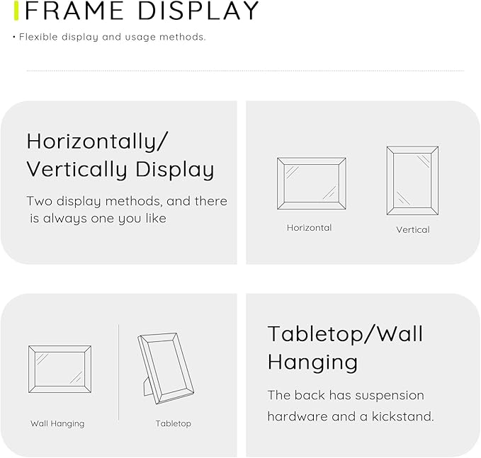 Picrit 5x7 Picture Frame Set of 12, Wall Gallery 5 x 7 Photo Frames without Mat, Multi Photo Display for Home Decor, Black