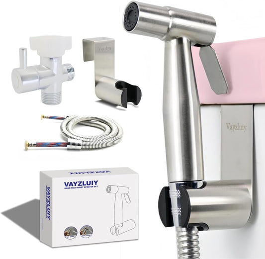Handheld Bidet Sprayer for Toilet - Bidets for Existing Toilets Adjustable Water Pressure with Bidet Hose for Feminine Wash, Stainless Steel Muslim Shower Jet Spray for Toilet