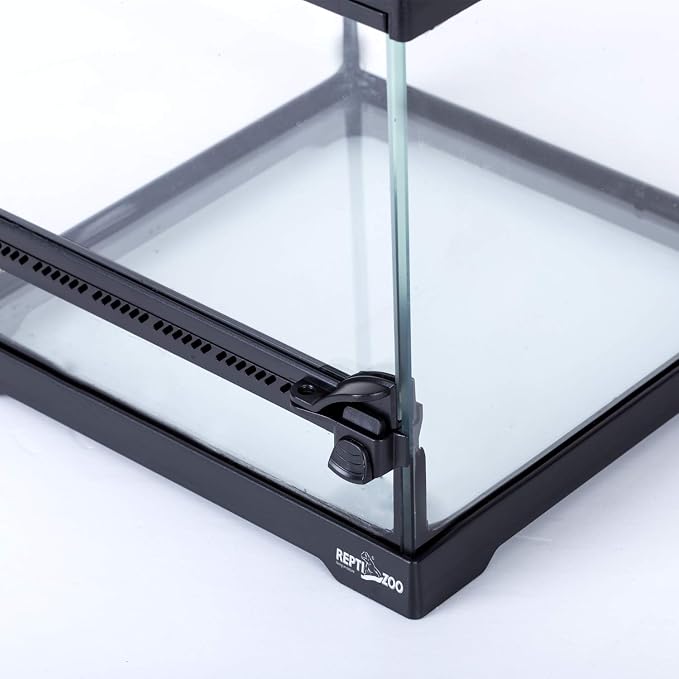 REPTIZOO Mini Reptile Glass Terrarium Tank 8"x8"x8", Front Opening Door Full View Visually Appealing Mini Reptile or Amphibians Glass Habitat