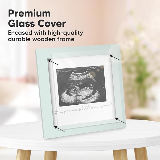 KeaBabies Baby Sonogram Picture Frame and Baby Footprint Kit - Modern Ultrasound Frame For Mom To Be - Baby Hand and Footprint Kit, Keepsake Frame Kits