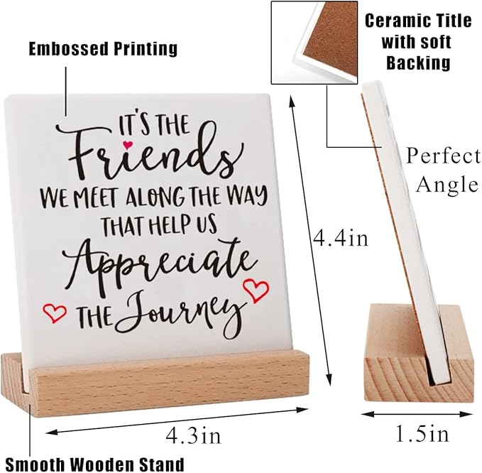 Friend Friendship Birthday Gifts for Best Friends Bestie BFF, Thank You Gifts for Work Sister Bestie True Long Distance New Friend Friendgiving Appreciation Decor Plaques