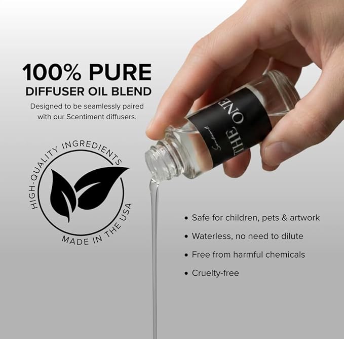 Scentiment Amber Fragrance Oil – Cardamom, Leather, Lemon with Cinnamon & Sandalwood Scent for Diffusers, Aromatherapy Oil (50ml)