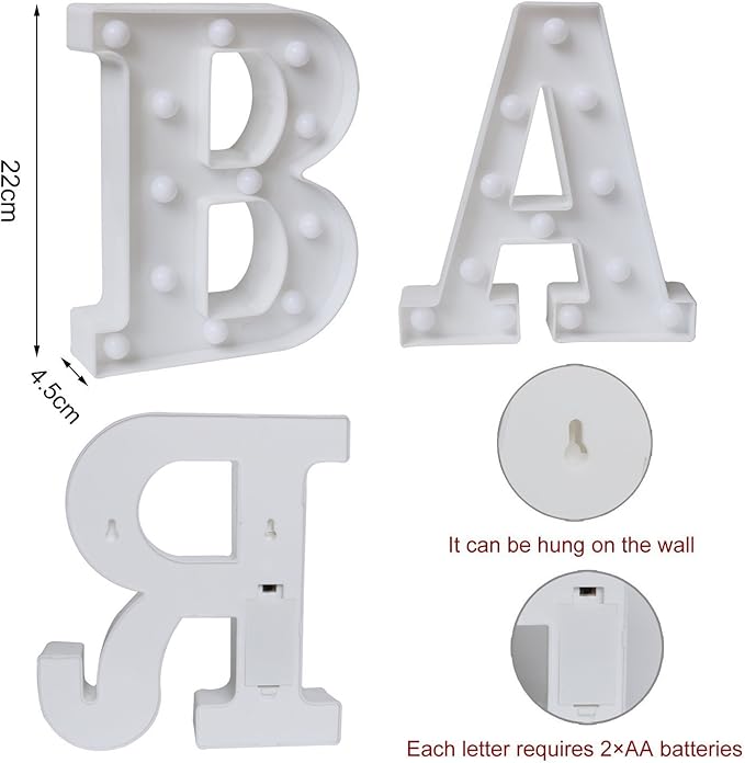BAR - Illuminated Marquee Bar Sign - Lighted LED Marquee Word Sign - Pre-Lit Pub Sign Light Battery Operated (23.03-in x 8.66-in)