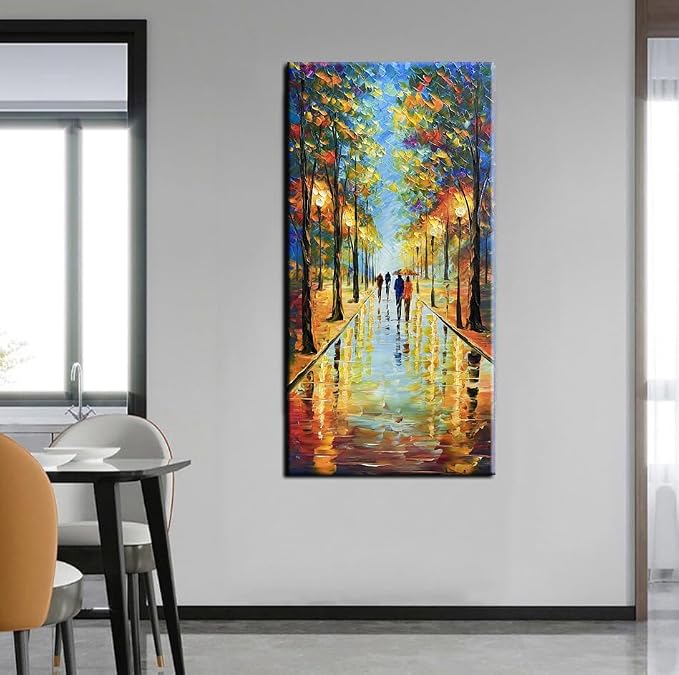 Tyed Art- 100% hand-painted 3D canvas abstract oil painting Landscape art contemporary large canvas wall art painting home Living Room decoration wall 24x48inch