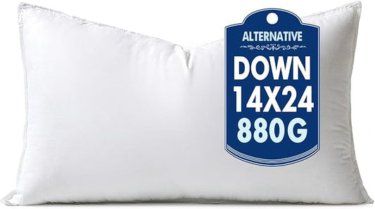 MIULEE 14x24 Synthetic Down Alternative Pillow Insert Decorative Throw Pillow 14 x 24 Inch Body Bed Sleeping Ultra Soft Fluffy Form for Sofa Couch Bed