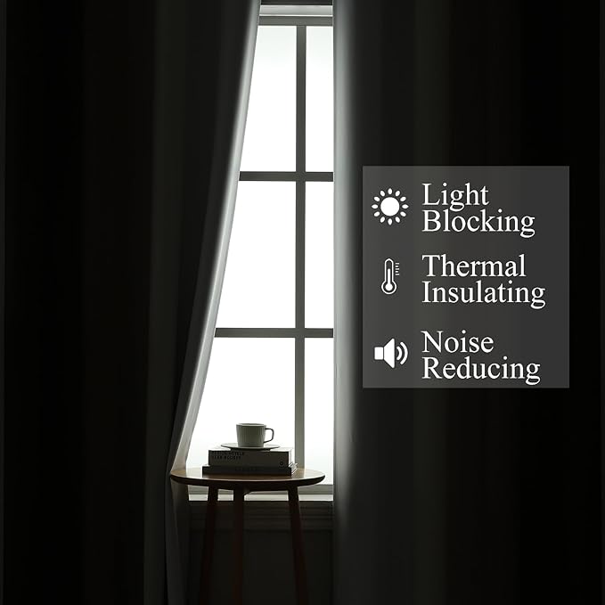 Estelar Textiler Brown and Greyish White Blackout Curtains 72 Inch Length 2 Panels Set, Full Room Darkening Grommet Ombre Curtains for Bedroom, Thermal Insulated Light Blocking Gradient Drapes,52Wx72L