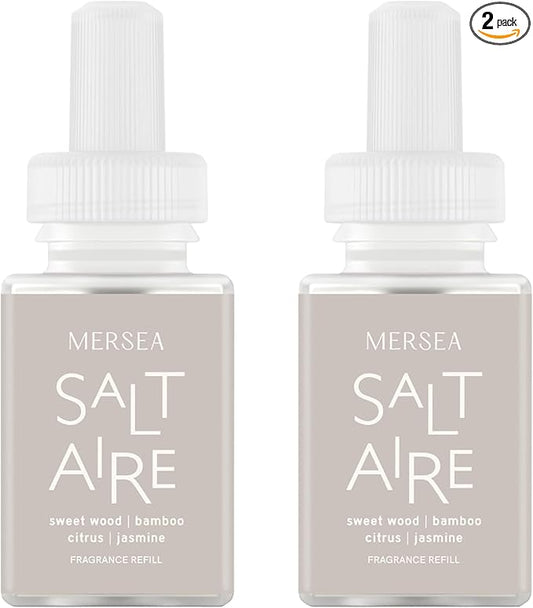 Pura & Mersea Home Scent Refill - Smart Home Air Diffuser - Up to 120-Hours of Luxury Fragrance per Refill - Spring & Summer Fragrance - 2 Pack, Saltaire