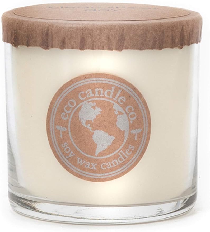 Eco Candle Co. Recycled Candle, Clean Sheet Day, 6 oz. - Scents of Clean Linens - 100% Soy Wax, No Lead, Kraft Paper Label & Lid, Hand Poured, Phthalate Free, Made from Midwest Grown Soybeans