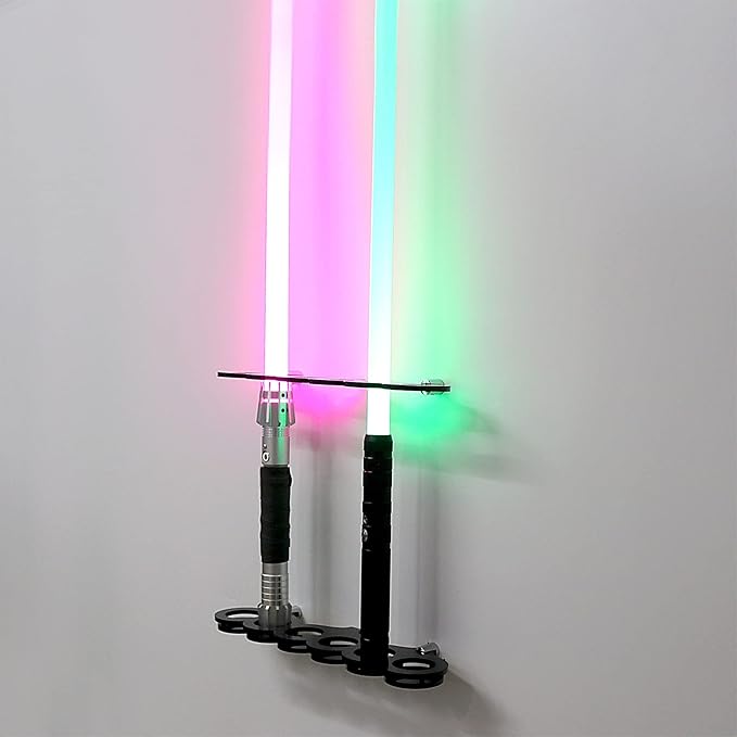 Lightsaber Wall Mount Lightsaber Stand Sword shelf Suitable for Lightsaber Stand Lightsaber Display Swords Light Saber Sword Wall Bracket (Black 6 holes)