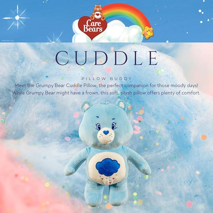 Collectibles Care Bears Grumpy Bear Bedding Super Soft Cozy Decorative Pillow, (Officially Licensed Product) By Franco