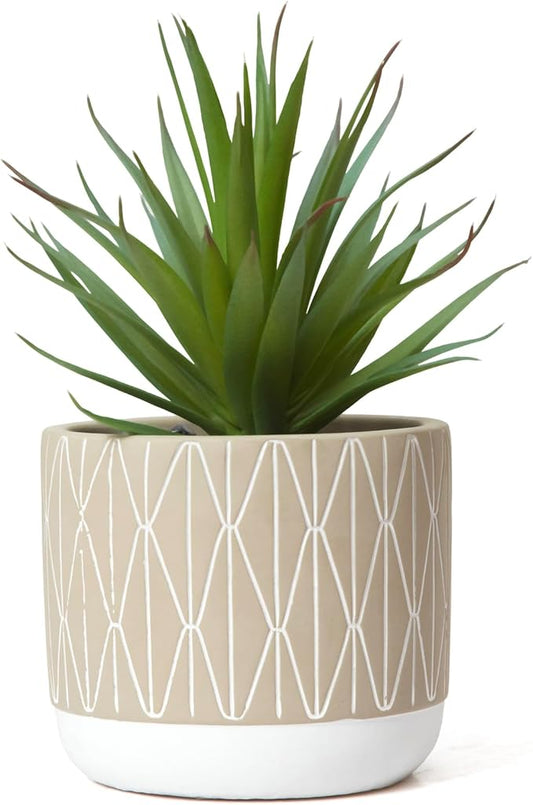 Kurrajong Farmhouse Artificial Plant in Pot - 8" high Small Faux Plant for Desk, Bathroom, Shelf & Coffee Table - Realistic Indoor Plant for Home Decor