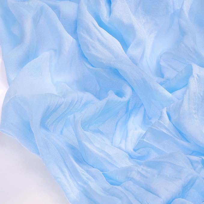 Socomi Blue Cheesecloth Table Runner Easter Spring Light Blue Boho Rustic Gauze 120 inch 10FT Cheese Cloth Runner for Wedding Party Baby Shower Birthday Home Decor Holiday Decorations