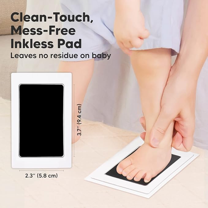 KeaBabies Inkless Hand and Footprint Kit & First 5 Years Baby Memory Book Journal - 4-Pack Ink Pad for Baby Hand and Footprint- 90 Pages Hardcover First Year Keepsake Milestone Baby Book For Boy, Girl
