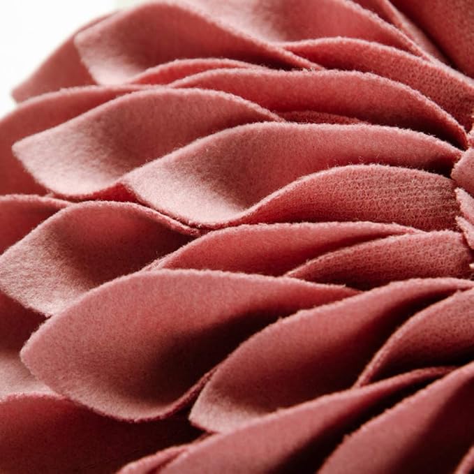 OiseauVoler 3D Sunflower Handmade Throw Pillow Covers Decorative Cushion Cases Pillowcases Home Couch Farmhouse Living Room Decor 18x18 Inch Pink