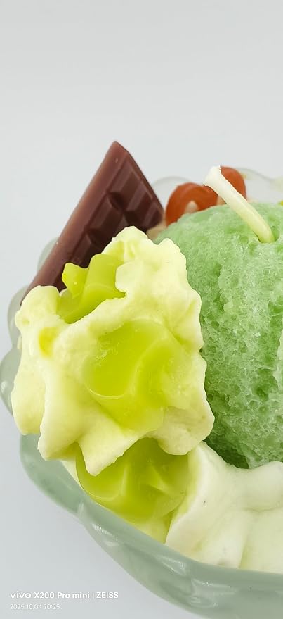 Generic Ice Cream Aromatherapy Candles, Glass Goblet, Decorative Dessert Shape, Fruit Fragrance, Birthday Festival Party Mother Gift (Iceberg Moss)
