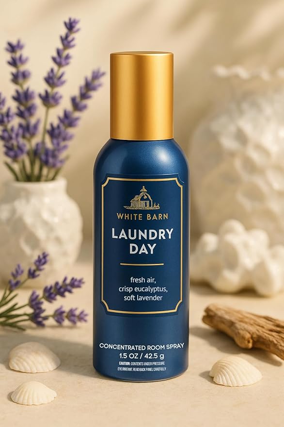 Bath & Body Works Laundry Day Concentrated Room Spray 1.5 oz 42.5 g – Clean Home Fragrance with Crisp Cotton, Fresh Air, and Soft Musk