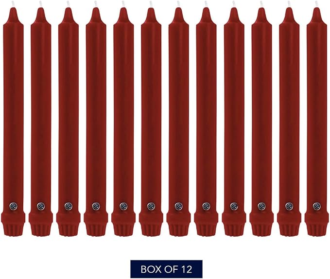 Colonial Candle NCC10.1620 Traditional Cranberry Taper Candles, 10", Maroon, Burgundy, Red