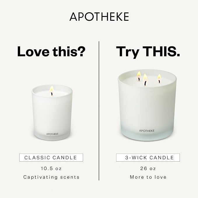 Apotheke Signature Scented Candles for Home, Fig and Olive Leaf