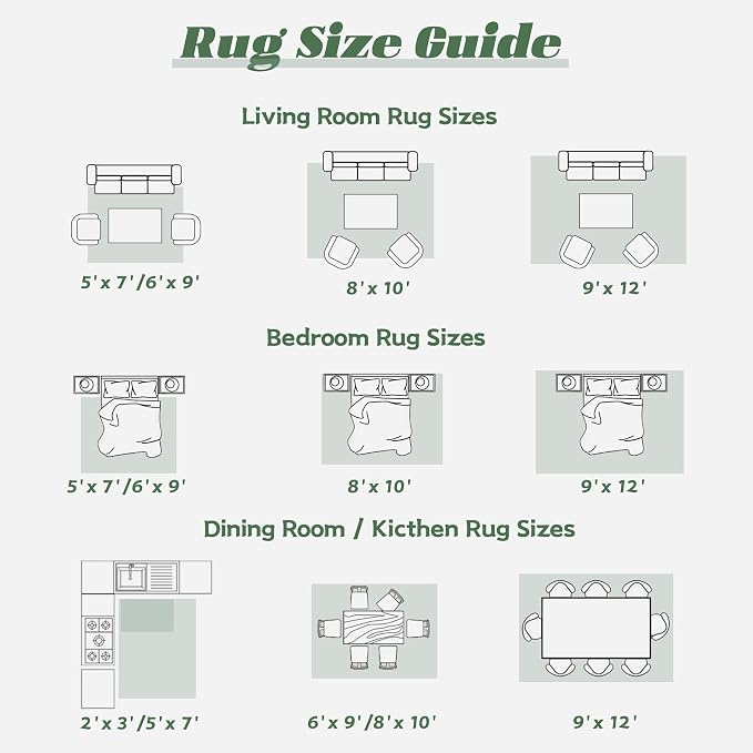 Area Rug 8x10 Washable Rug, Vintage Boho Medallion Rugs Non-Slip Soft Low Pile Large Distressed Rug Indoor Retro Carpet for Living Room Bedroom Dining Room Home Office (Green Beige, 8'x10')