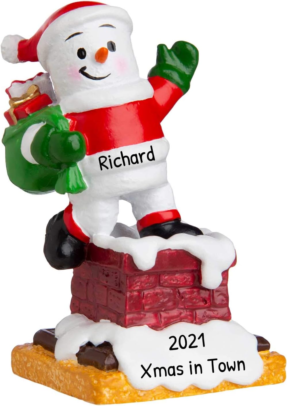 Elves Personalized Santa Claus Ornaments 2024 - Vintage Marshmallow Santa Christmas Tree Topper