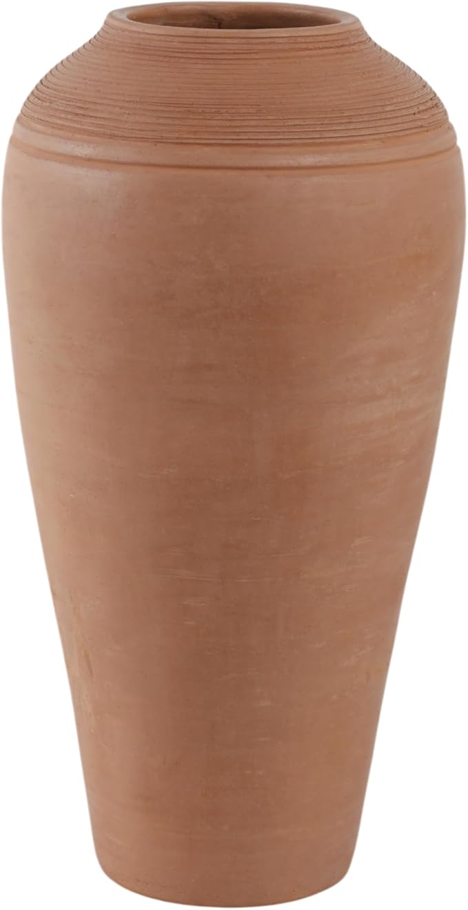 Sagebrook Home 16x9 Terracotta Ribbed Floor Vase, Natural