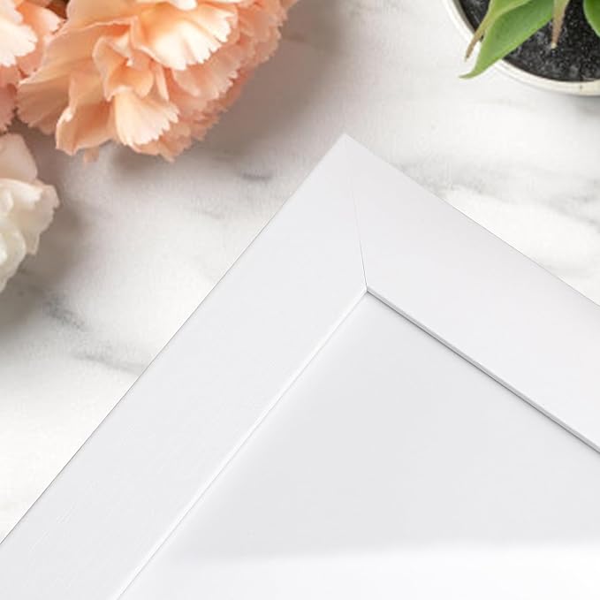 PETAFLOP 5x7 Picture Frame Set of 7, White Frames Display 5 by 7 Inch Photo for Wall or Tabletop