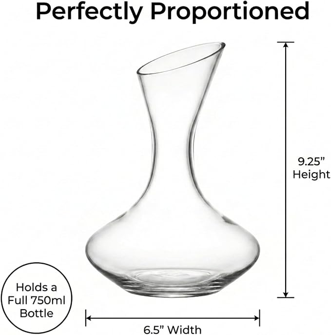 Godinger Wine Decanter Carafe, Hand Blown Wine Decanter Aerator - Wine Gifts