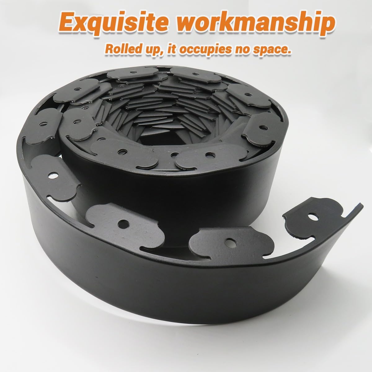 Landscape Edging Border, no dig,Plastic Edging for Landscaping, Garden Edging Border,Lawn Edging,Garden Borders no dig,Flower Bed Edging (Plastic Stakes, Black-70Feet-Tall Wall)