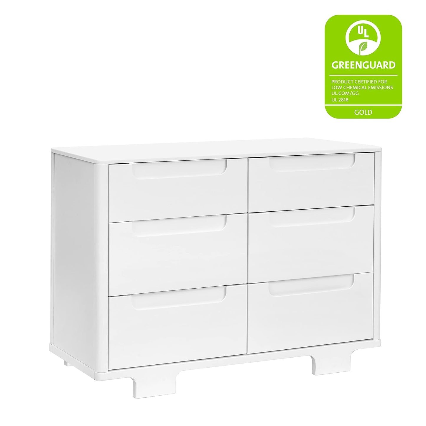 babyletto Yuzu 6-Drawer Dresser in White, Greenguard Gold Certified