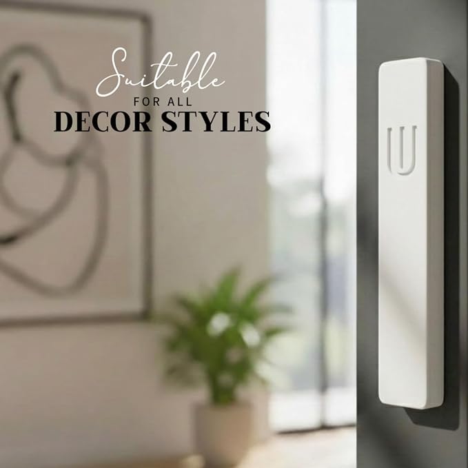 SURI Mezuzah for Door with Scroll – 7 Inch Modern Mezuzah Case with Non Kosher Scroll Included, Fits up to 6” Scroll, Easy Adhesive Installation, Gift Box Included